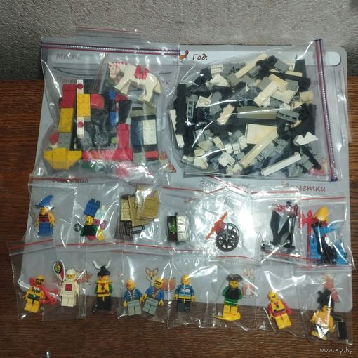 Лего 1980-х. Фигурки , ассорти из деталей конструктора