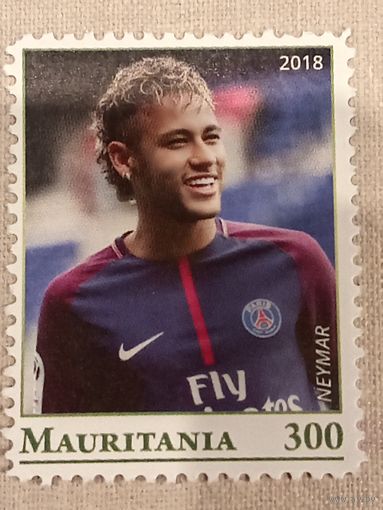 Мавритания 2018. Футбол. Neymar. Марка из серии