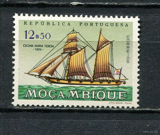 Португальские колонии - Мозамбик - 1963 - Парусник 12,50Е - [Mi.510] - 1 марка. MNH.  (Лот 66HT)-TG3P17