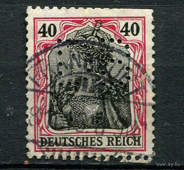 Рейх - 1905/1913 - Аллегория Германия 40Pf - [Mi.90] - 1 марка. Гашеная.  (Лот 91BQ)