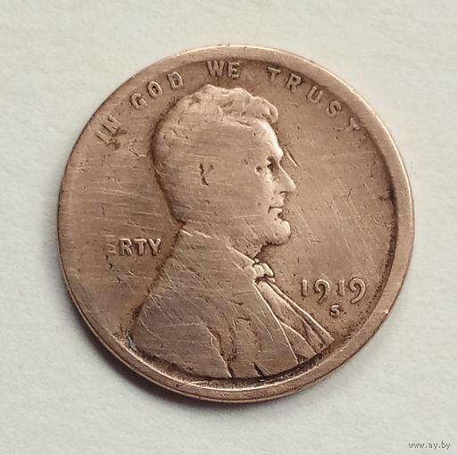 США. 1 цент 1919 г. S