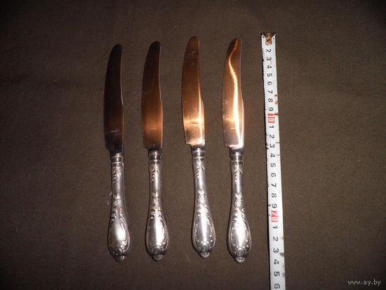 Столовые ножи МНЦ мельхиор 4 шт.С рубля.