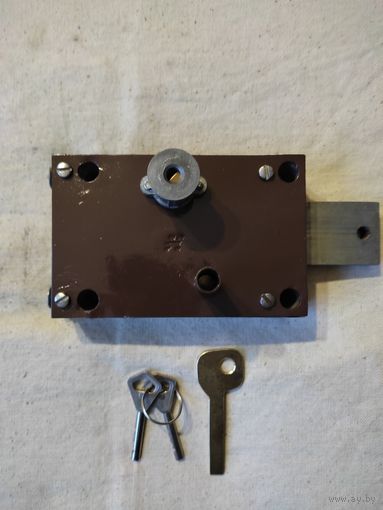 Замок гаражный, 2 ключа, реставрация. См. описание.