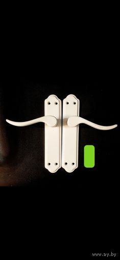 Комплект ручек дверных без внутр. защёлки- 16р. Комплект белых ручек дверных-2ручки, без защёлки (язычок)- 16р.