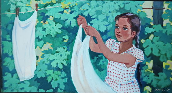 Рисунок к деафильму "Нонка"художник Афанасьева Н. А.1964 год Наследие СССР