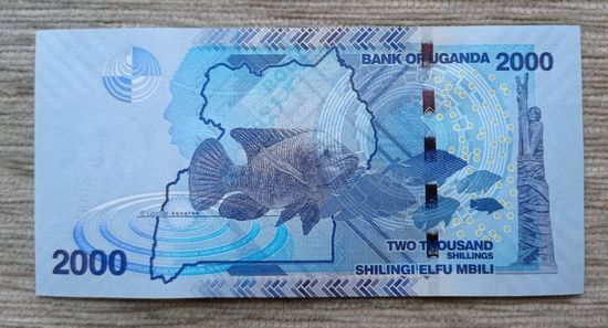 Werty71 Уганда 2000 шиллингов 2021 UNC банкнота Рыба