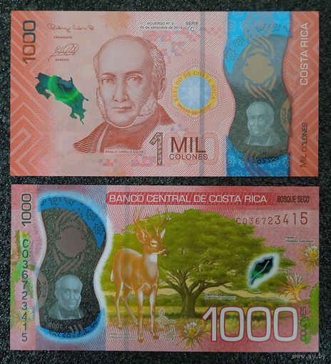 1000 колон Коста-Рика 2019 г. UNC (полимер)