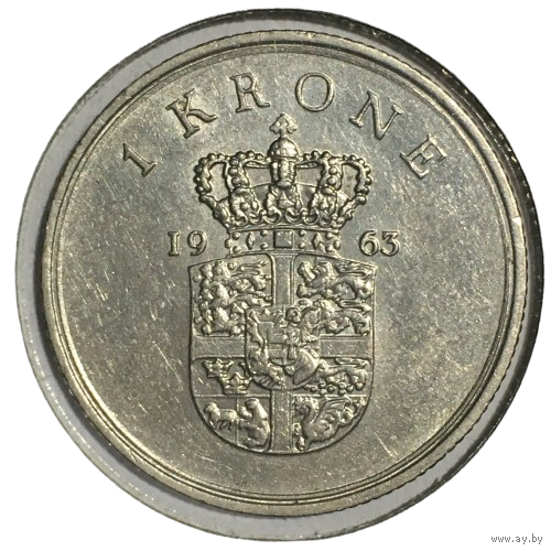 Дания 1 крона, 1963 (холдер)