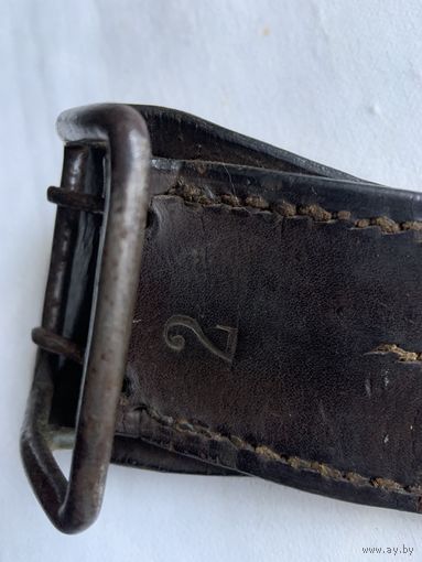 Кож.ремень  нач.комсостава РККА ещё на железной рамке и коваными шпеньками и РЕДКИМ клеймом размера"2"!
