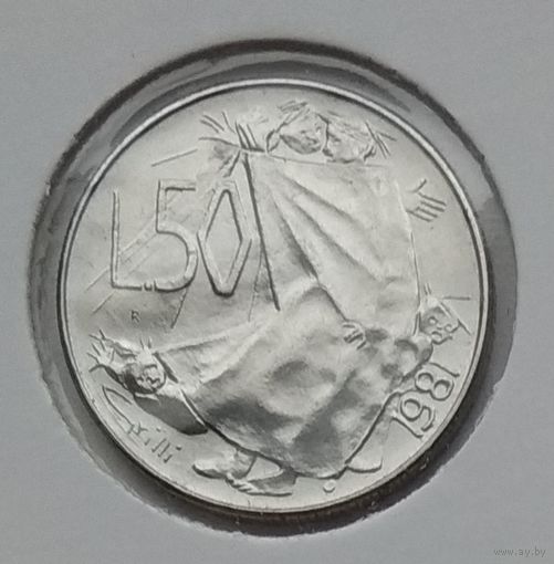 Сан-Марино 50 лир 1981 г. Мир. В холдере