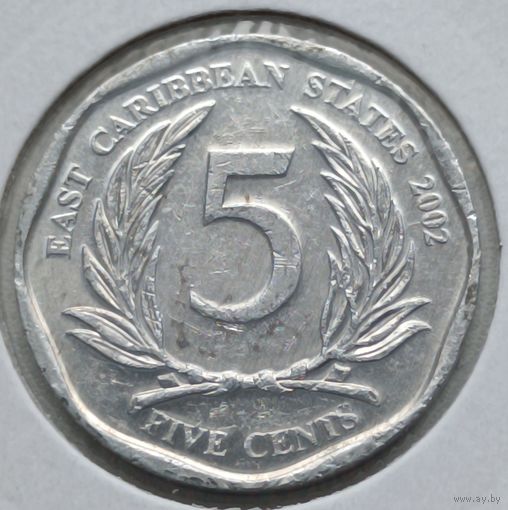 Восточные Карибы. 5 центов  2002 года.