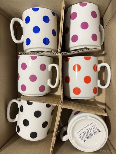 Фарфор. Набор кружек (6 предметов) 300 мл  ДФЗ