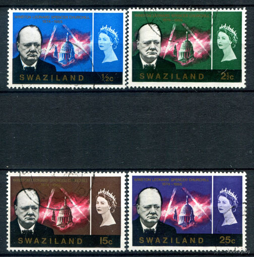Британские колонии - Свазиленд - 1966г. - Уинстон Черчилль - 4 марки - полная серия, гашёные [Mi 119-122]. #2-Bc-60-A-2