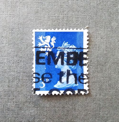 Марка Великобритания ( Шотландия ) 1971 год Королева