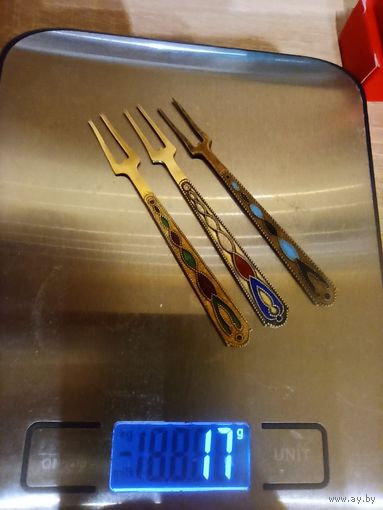 Вилки 3 шт, серебро , для лимона