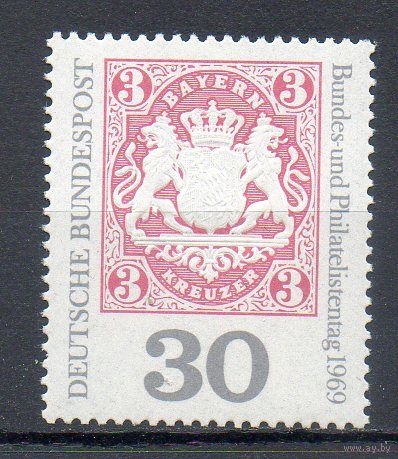 День филателиста ФРГ 1969 год серия из 1 марки