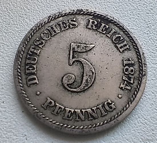Германия 5 пфеннигов, 1874 А  2-1-1