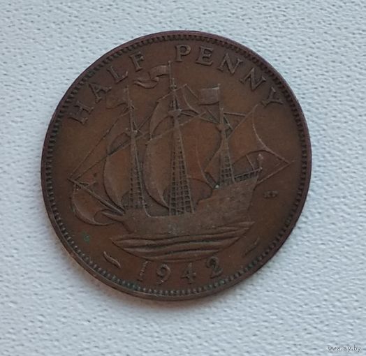 Великобритания 1/2 пенни, 1942 3-4-7