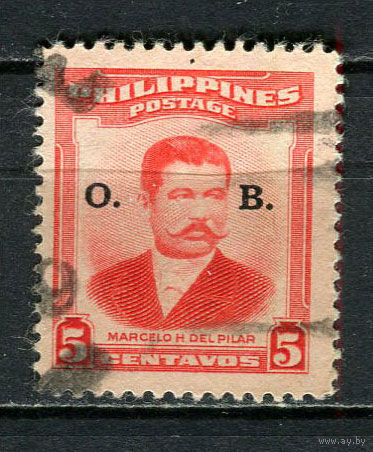 Филиппины - 1952/1955 - Марсель дель Пилар Хиларио 5С с надпечаткой О. В. Dienstmarken - [Mi.48d] - 1 марка. Гашеная.  (Лот 41Ju)-T25P10