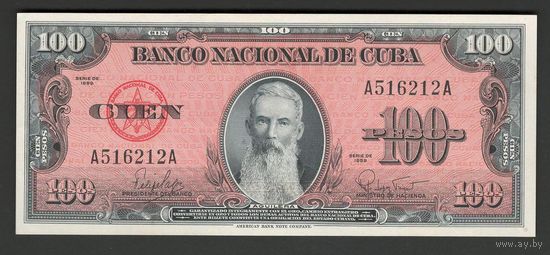 Куба 100 песо 1959 года. Тип P-93. Состояние aUNC