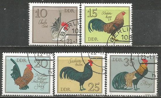 ГДР. Немецкие петухи. 1979г. Mi#2394-98.
