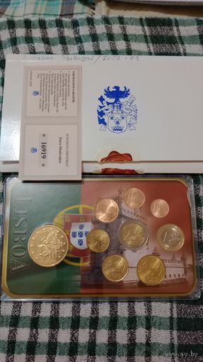 Португалия евро комплект монет 2002-2010 с медалью unc