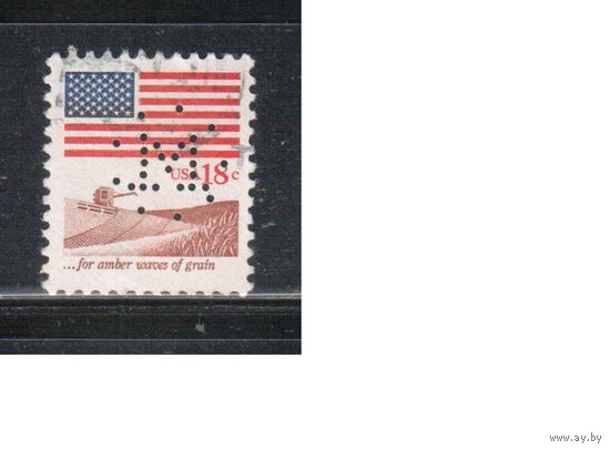 США-1981, (Мих.1464) ,  гаш. , Стандарт, Флаг, перфин