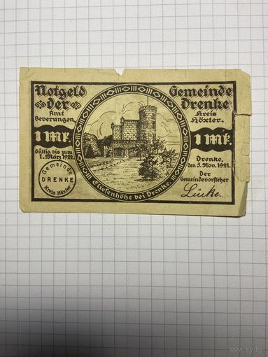 1 марка (нотгельды) г. Германия.-2012