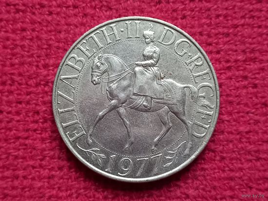 Великобритания 1 крона, 25 пенсов 1977 г. Серебряный юбилей царствования Елизаветы 2.