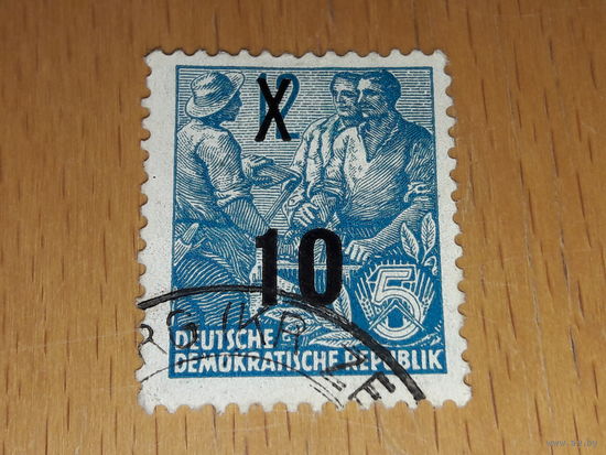 Германия ГДР 1954 Пятилетний план. Стандарт с надпечаткой