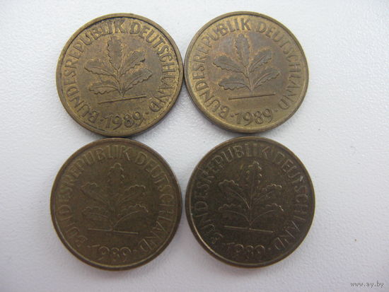 ФРГ 5 пфеннигов 1989 D. F. G. J.