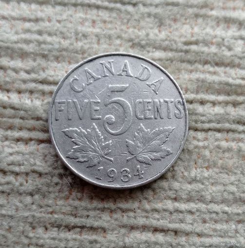 Werty71 Канада 5 центов 1934 Георг 5