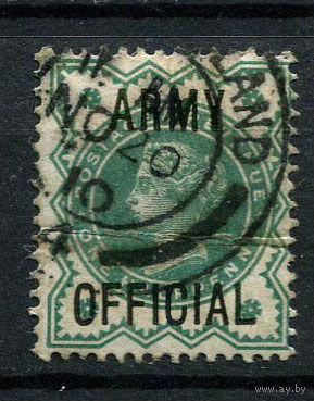 Великобритания - 1900 - Dienstmarken. Надпечатка Военного Министерства ARMY OFFICIAL на 1/2P - [Mi.10d] - 1 марка. Гашеная.  (Лот 64AW)