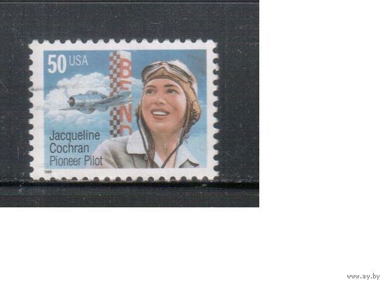 США-1996 (Мих.2700) , гаш., Авиация, Летчица(одиночка),(1)