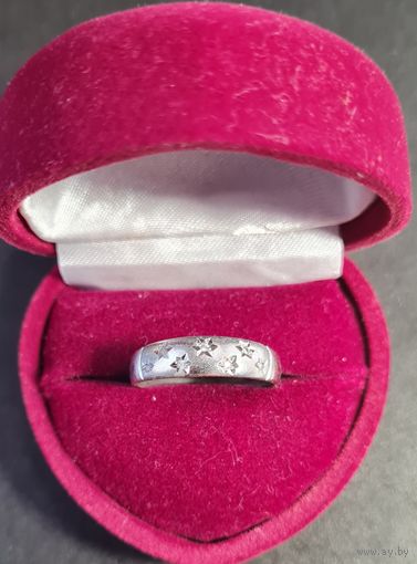 Красивое кольцо "звёзды" серебро 925, лот#14, С РУБЛЯ! МНОГО ЛОТОВ С РУБЛЯ БЕЗ МЦ!