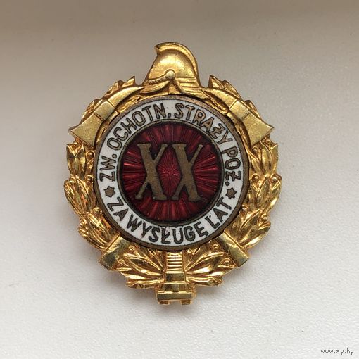 Знак 20 за выслугу лет пожарный Польша