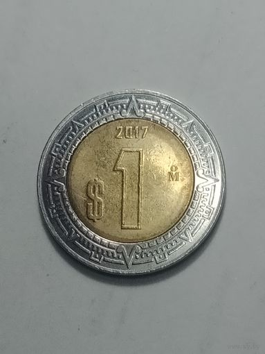 Мексика 1 песо  2017 года .