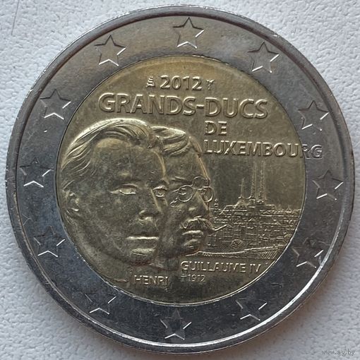Люксембург 2 евро 2012 г. 100 лет со дня смерти Великого герцога Люксембургского Вильгельма IV