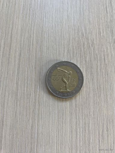 Греция, 2 евро 2004 г. Олимпиада. Афины