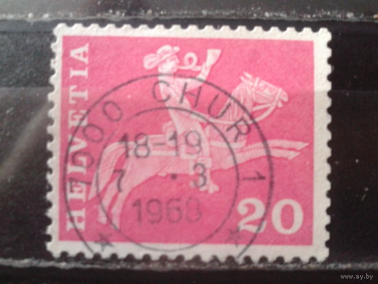 Швейцария 1960 Стандарт, почтальон 19 века