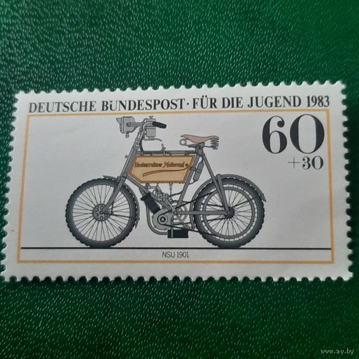 ФРГ 1983. Классические мотоциклы NSU 1901. Марка из серии