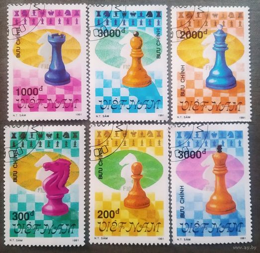 Марки Вьетнам 1991 год Шахматы