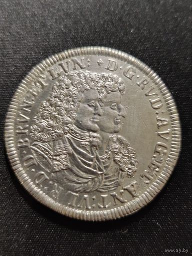 Брауншвейг-Вольфенбюттель. Талер 1688г. Рудольф Август и Антон Ульрих Dav.6394 Редкая монета.