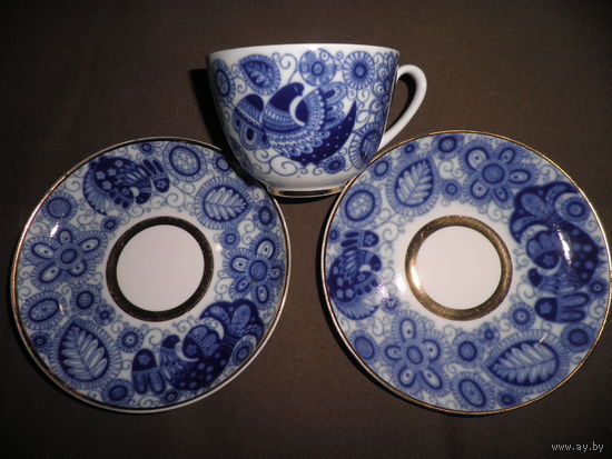 Чайная пара ЛФЗ Жар-птица.Новое.С рубля.