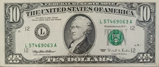 10 долларов США. 1995г