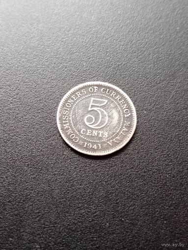 Малайя 5 центов 1941 г. - серебро