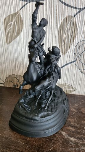 С 1 РУБЛЯ ! СТАТУЭТКА КАСЛИ  СССР  ВСАДНИКИ КАЗАКИ САБЛЯ КОРТИК КОНЬ