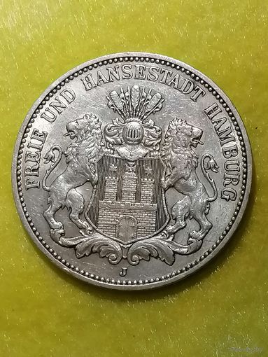 3 марки 1910 год Гамбург Германская империя