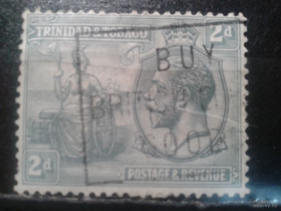 Тринидад и Тобаго, колония Англии, 1922. Король Георг V и сидящая Британия