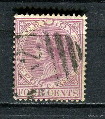 Британские колонии - Цейлон - 1883/1898 - Королева Виктория 4C - [Mi.60] - 1 марка. Гашеная.  (Лот 10HF)-T41P9